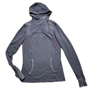 Lululemon Run for It Pullover Heathered Deep Coal Sweatshirt Jacket Womens 6